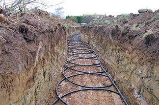 A ground source heat pump installation